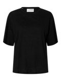 Vilja Linen SS Tee - Black
