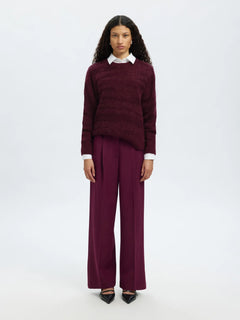 Billie Ls Knit O-Neck - Fig Tonal Fig
