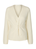 Lulu Ls Knit Wrap Cardigan - Snow White Melange