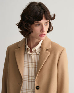 D1. Wool Blend Tailored Coat - Dark Khaki