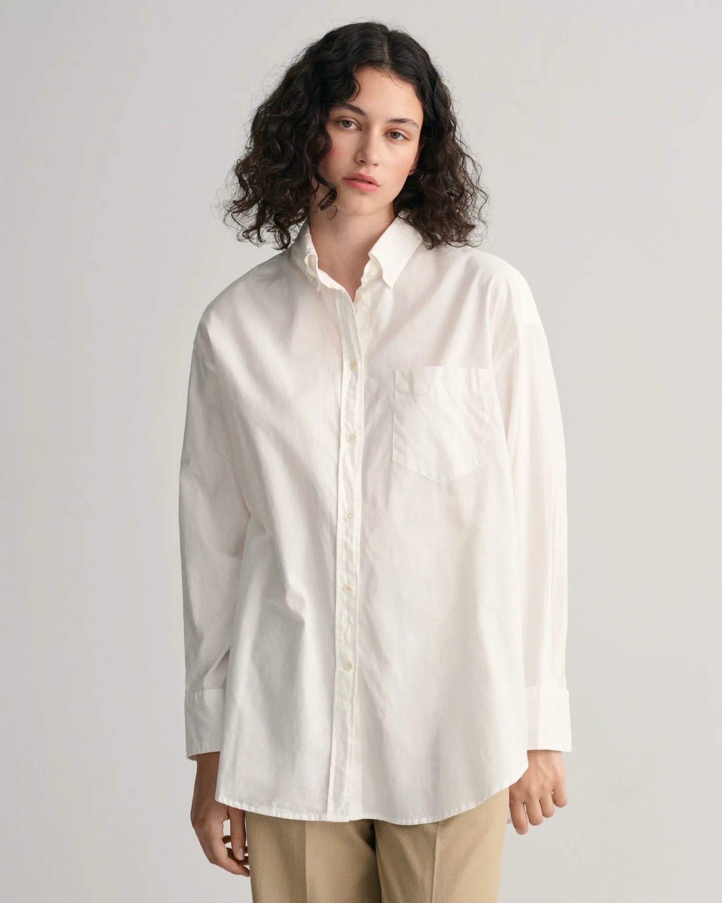 Oversized Fit Luxury Oxford Shirt - Eggshell
