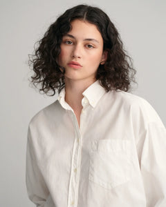 Oversized Fit Luxury Oxford Shirt - Eggshell