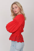 Agnes Blouse Waist - Red - Pia Tjelta - Bluser & Skjorter - VILLOID.no