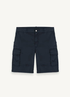 0881T Cotton Bermuda Shorts - Navy Blue