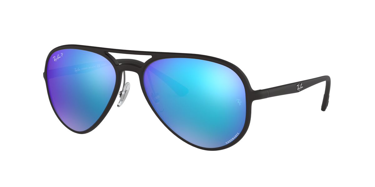 RB4320CH - Matte Black - Green Mirror Blue