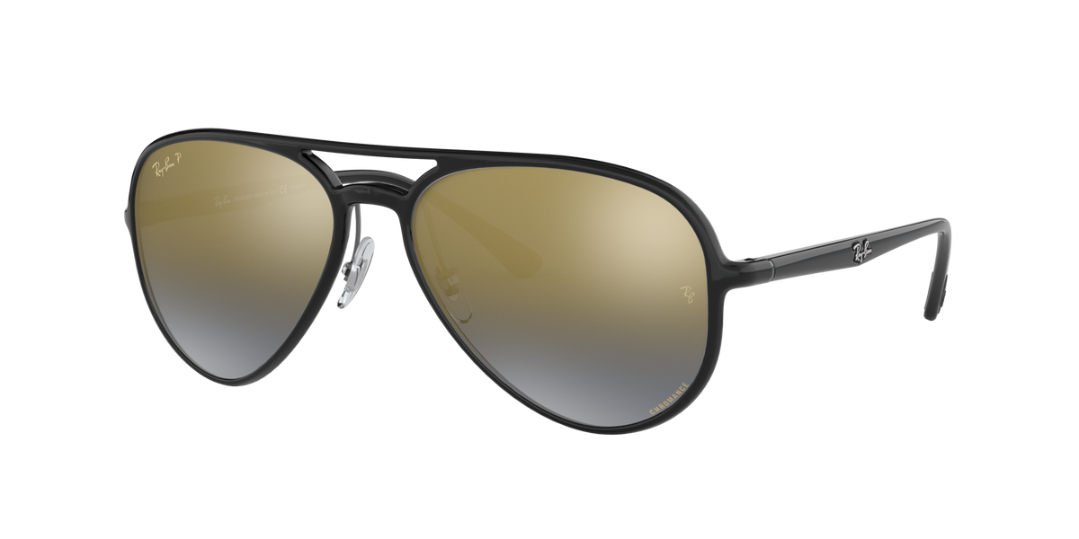 RB4320CH - Black - Blue Mirror Gold Gradient
