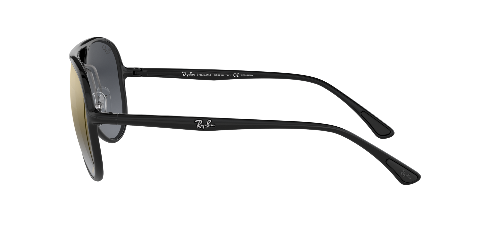 RB4320CH - Black - Blue Mirror Gold Gradient