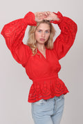 Agnes Blouse Waist - Red - Pia Tjelta - Bluser & Skjorter - VILLOID.no