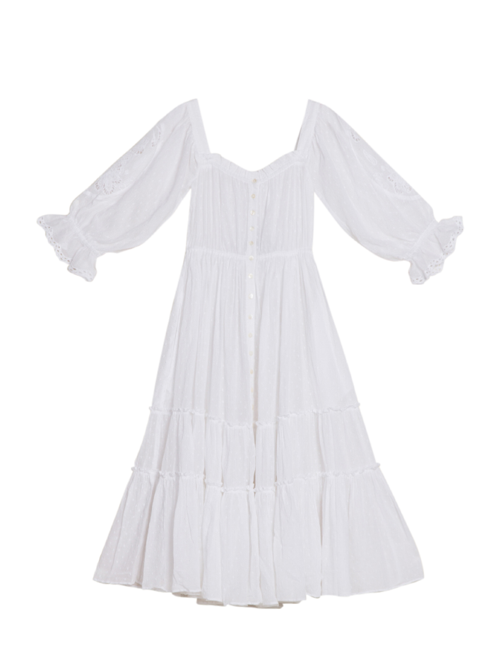 Sunday Morning Midi Dress - White - ByTimo - Kjoler - VILLOID.no