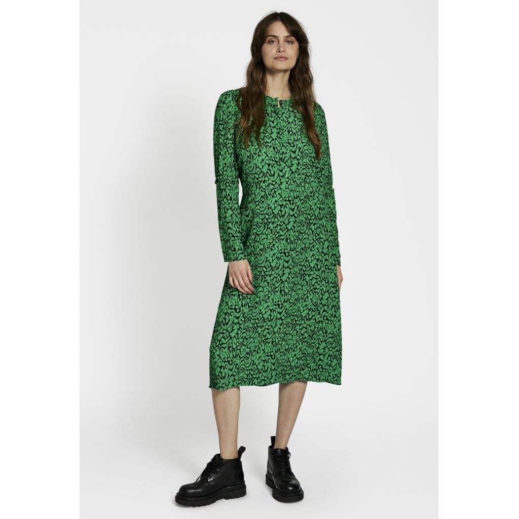 Alana Dress - Black/Green Print