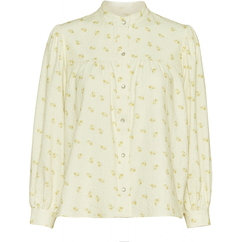 Fie Shirt - Light Yellow Flower Print