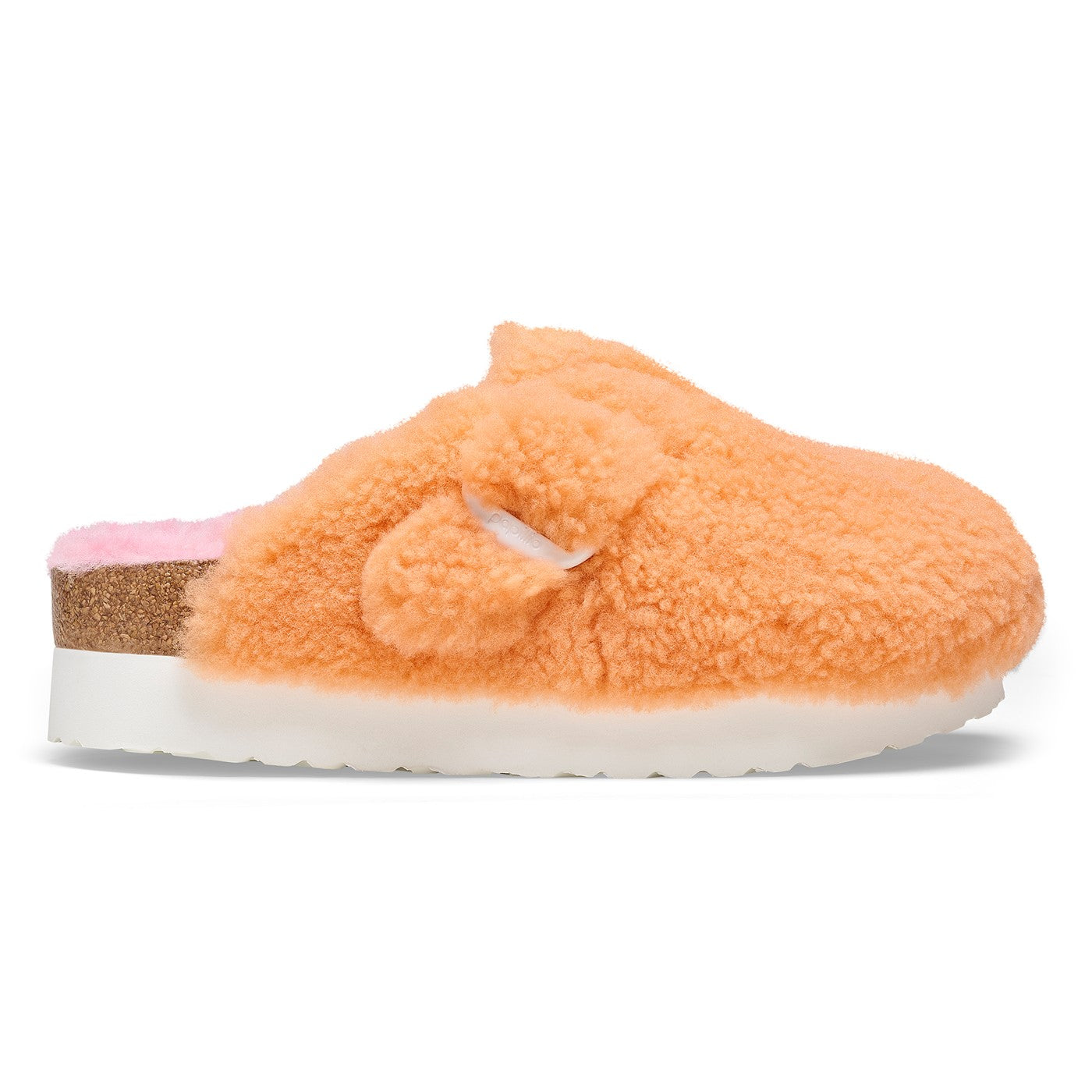 Boston Big Buckle Platform Fur Narrow - Papaya/Candy Pink