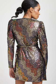 Ablinagz Wrap Dress - Multi Sequince