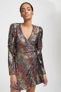 Ablinagz Wrap Dress - Multi Sequince
