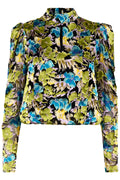 FloriaGZ Blouse - Blue Green Multi Floral