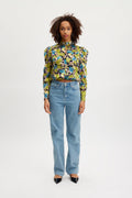 FloriaGZ Blouse - Blue Green Multi Floral