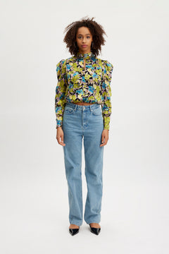 FloriaGZ Blouse - Blue Green Multi Floral