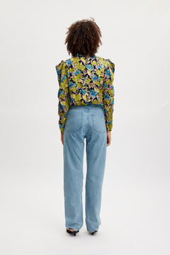 FloriaGZ Blouse - Blue Green Multi Floral