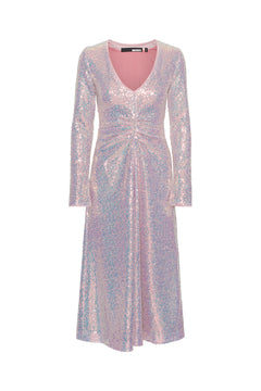 Sequin Midi Dress - Sachet Pink