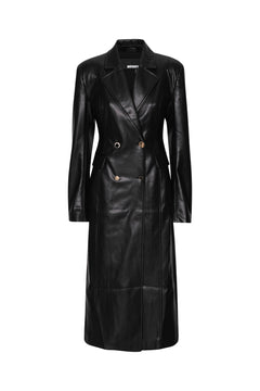 Embellished Button Coat - Black