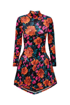 Velvet Mini Ls Dress - Dark Dahlia + Tap Shoe Comb.