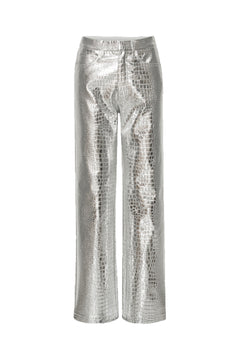 Textured Pants - Silver