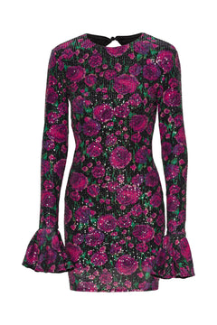 Sequins Open Back Dress - Bold Rose/Tap Shoe