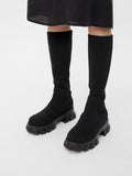Biaprima Knee High Sock Boot Knit - Black