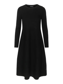 Cecilie Long Merino Dress - Black