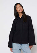 Hannali Denim Jacket - Black