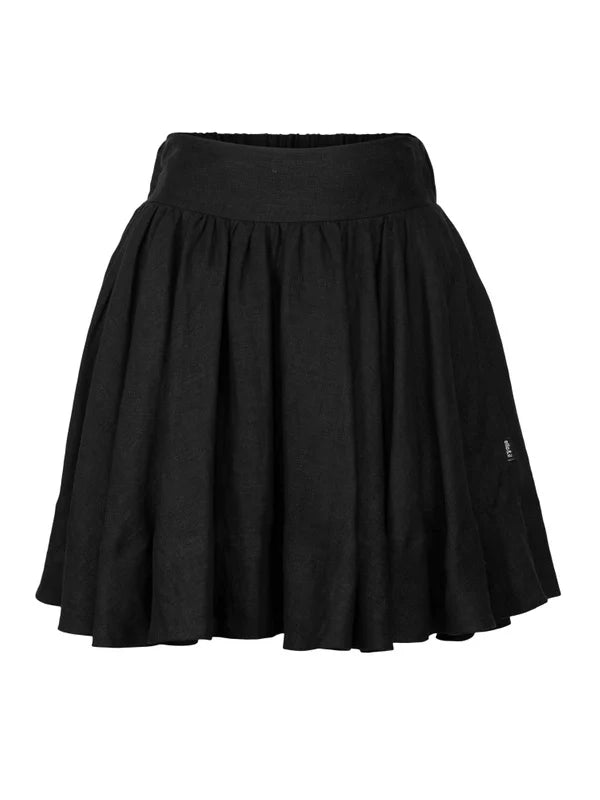 Anett Linen Skirt - Black