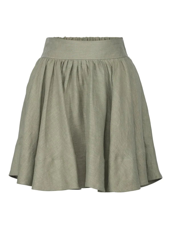 Anett Linen Skirt - Green