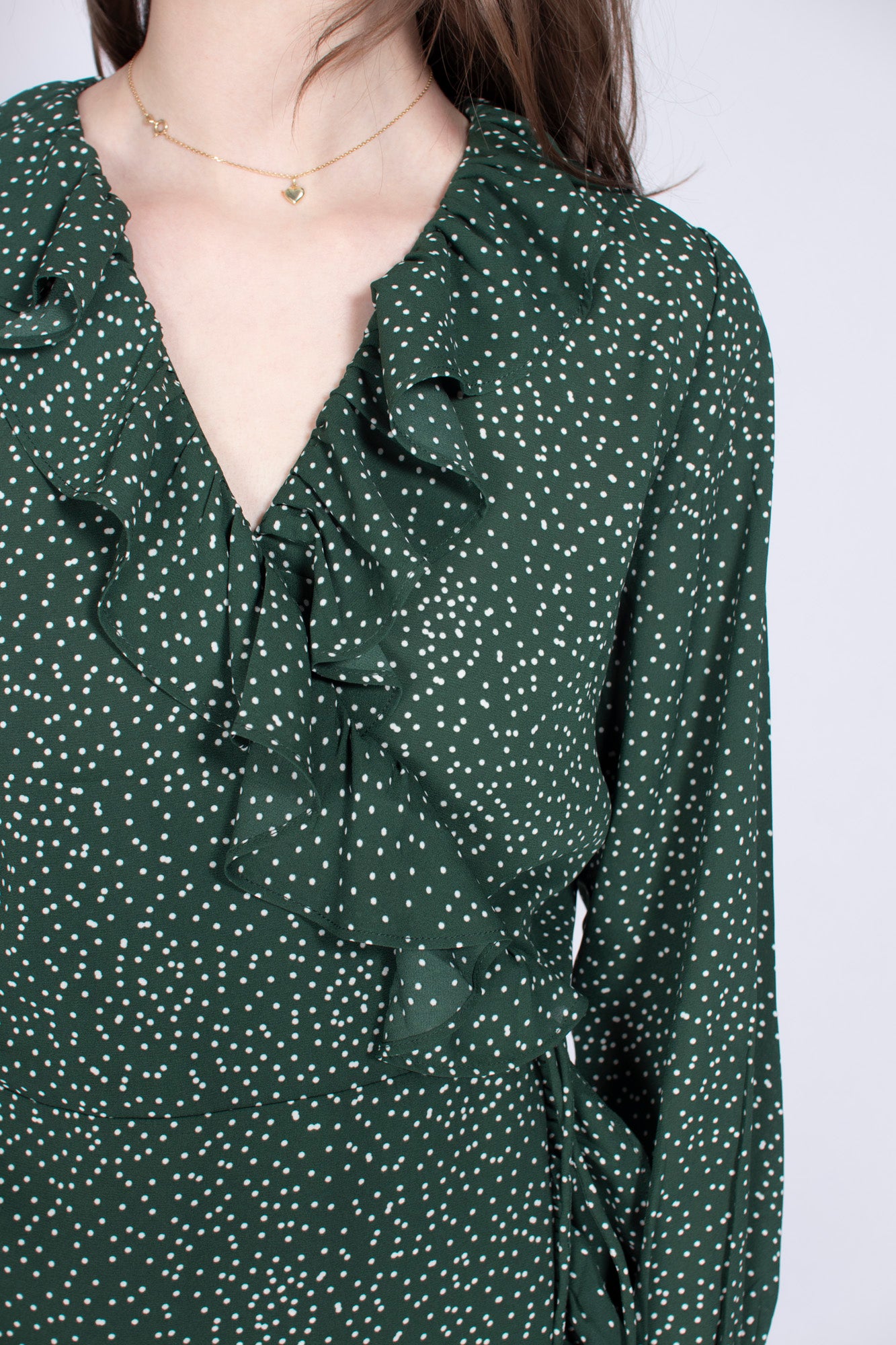 Image Wrap Dress - Green Dot - Just Female - Kjoler - VILLOID.no