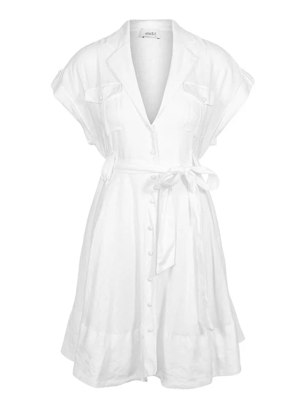 Addison Linen Dress - White