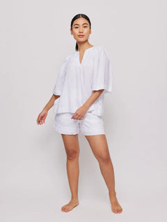 Ellie Linen Top - White