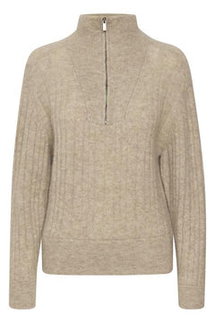 AlphaGZ Zipper Pullover - Warm Sand Melange