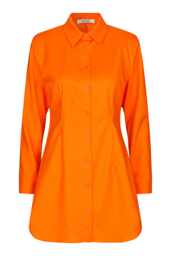Raw Shirt Dress - Mandarin Orange