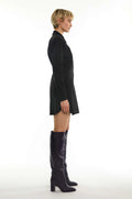 Raw Shirt Dress - Black