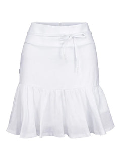Villie Linen Skirt - White