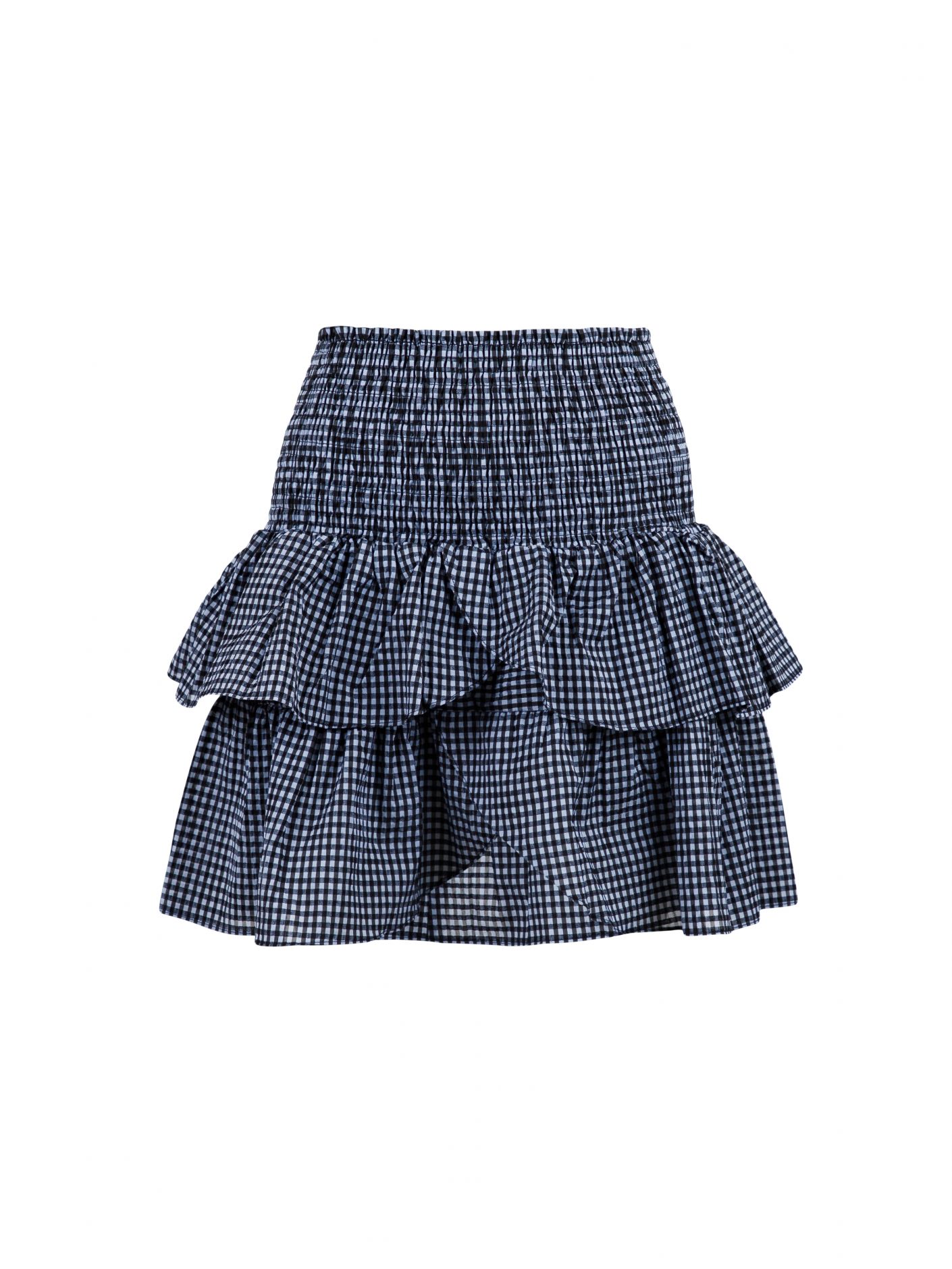 Carin Tiny Check Skirt - Light Blue - Neo Noir - Skjørt - VILLOID.no