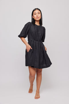 Eli Linen Dress - Black