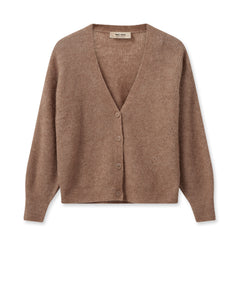 Thora V-Neck Knit Cardigan - Cinnamon Swirl
