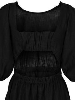 Rebecca Linen Dress - Black