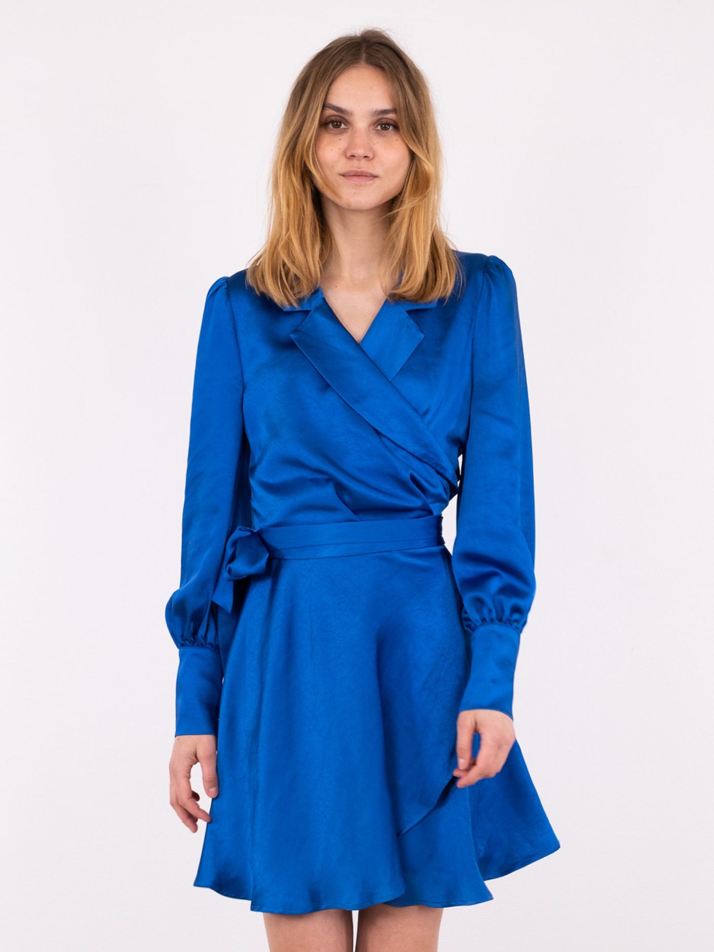 Dawn Satin Dress - Blue