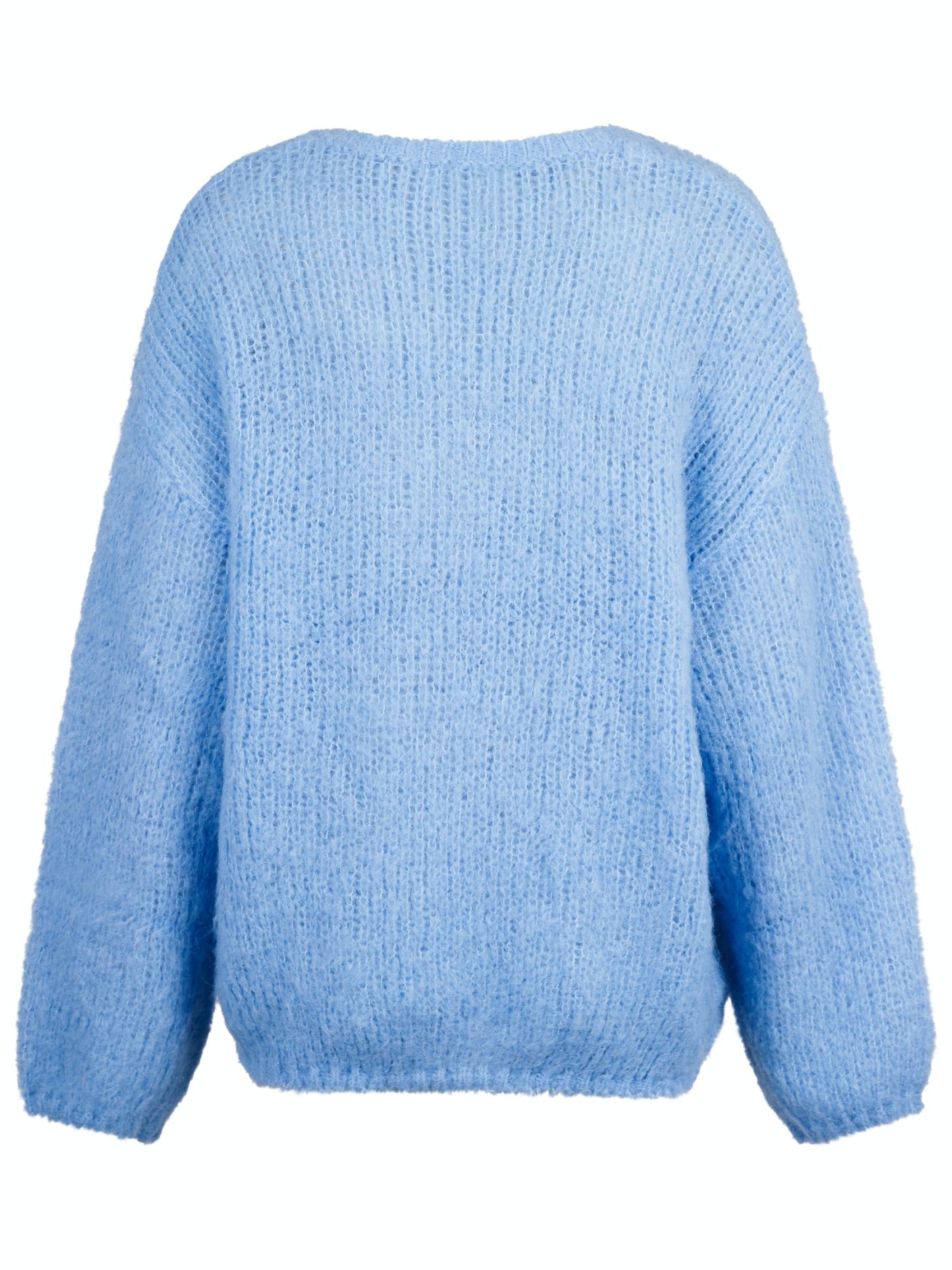 Cofo Fluffy Knit Blouse - Sky Blue