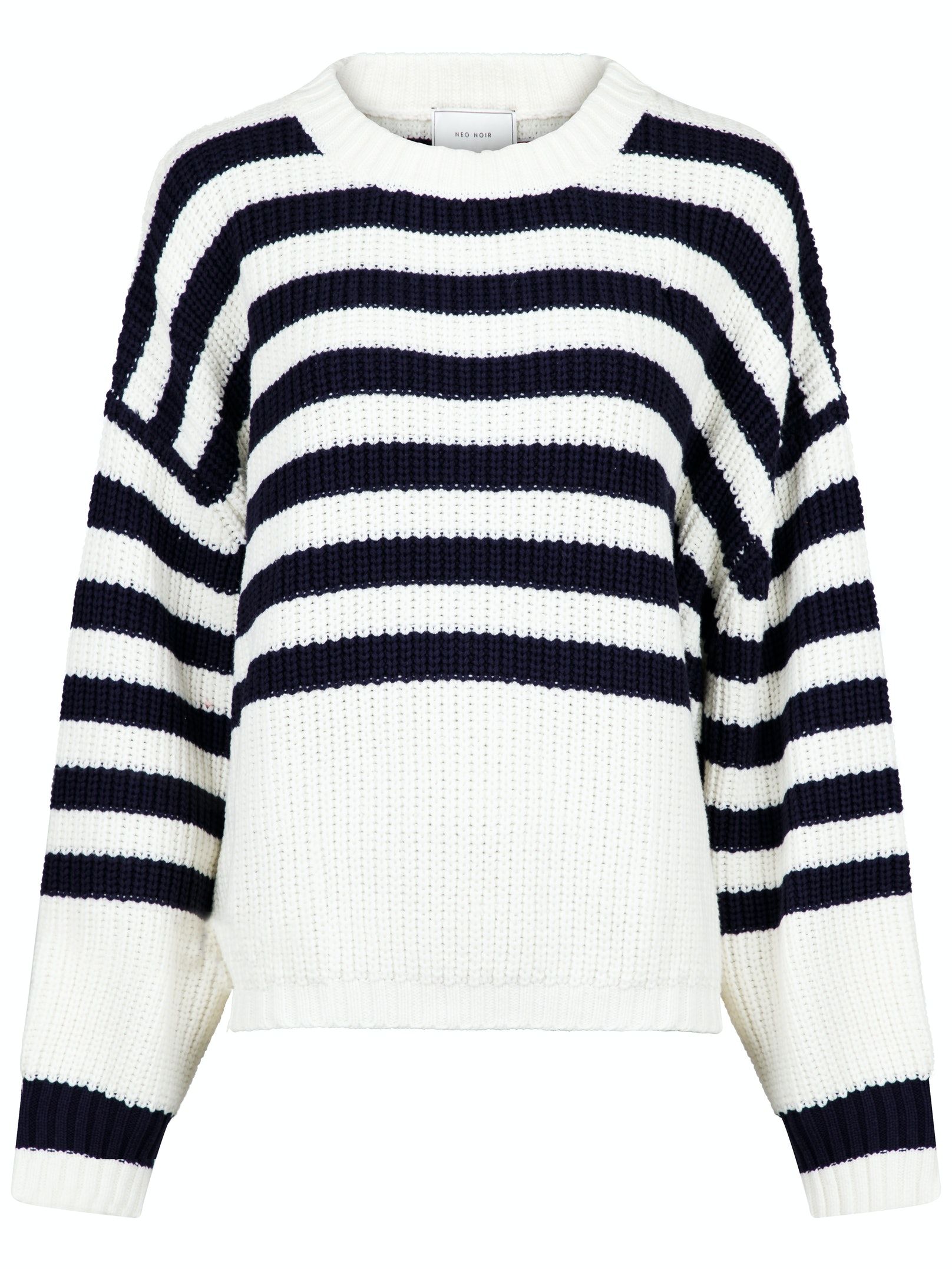 Dakota Stripe Knit Blouse - Navy