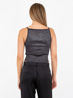 Marta Glitter Knit Top - Black