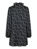 Taiga Flower Stripe Dress - Black