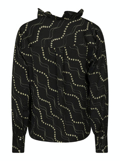 Baxter Flower Stripe Shirt - Black