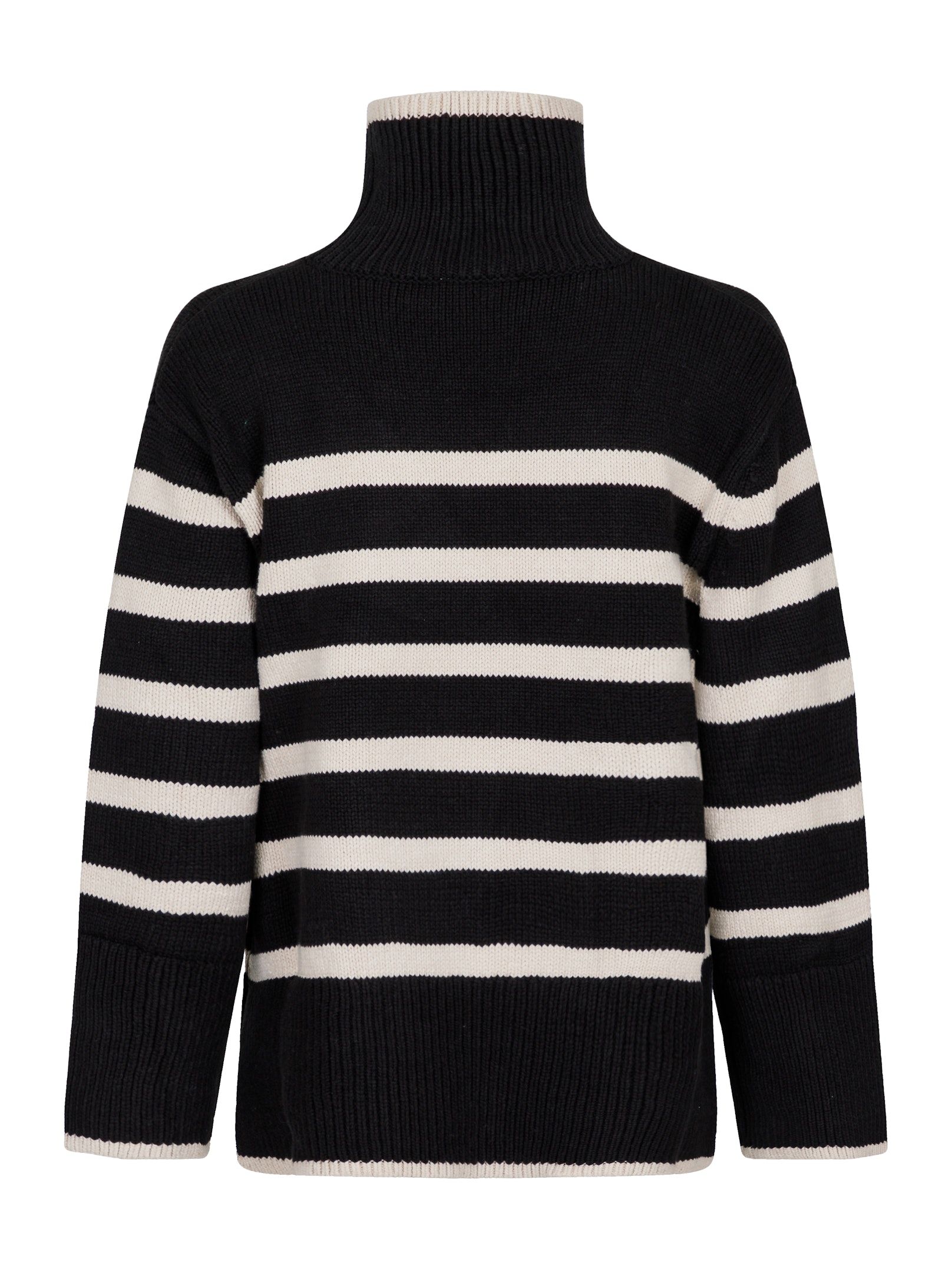 Fanning Stripe Knit Blouse - Black